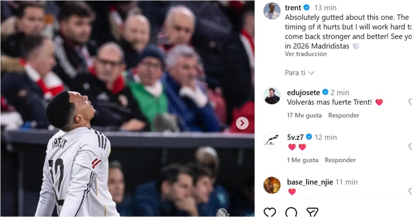 阿诺德社媒：伤病让我心碎，我会努力训练以更好的状态归来