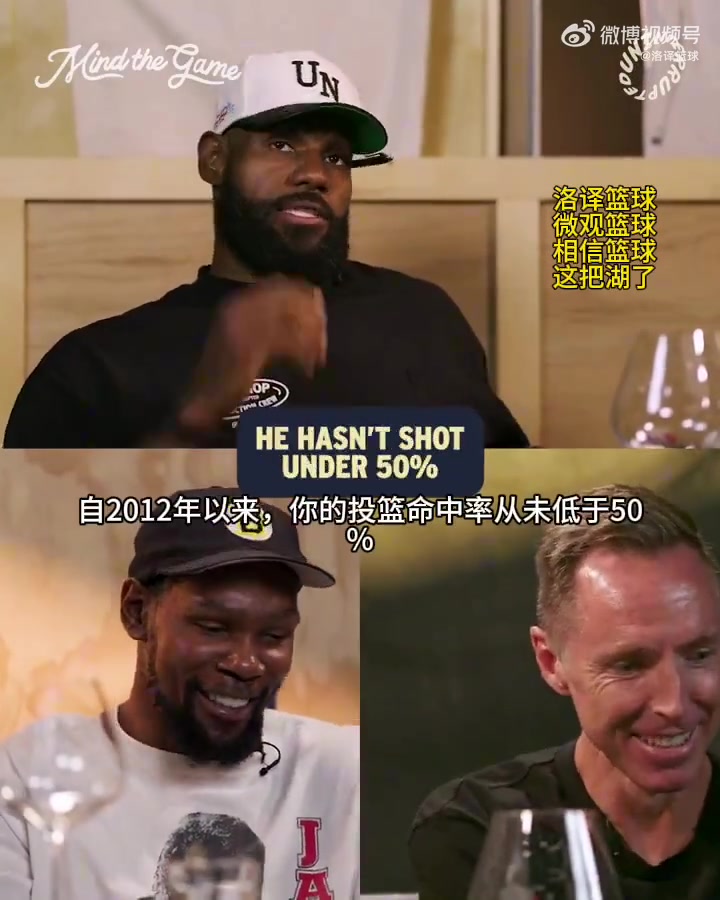 夸得小帅都害羞了老詹从没见过像KD这样全面优秀的得分手