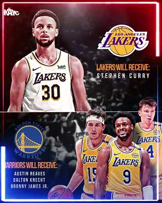太疯狂美媒模拟地震级交易勇士送出库里从湖人换来布朗尼里夫斯克内克特