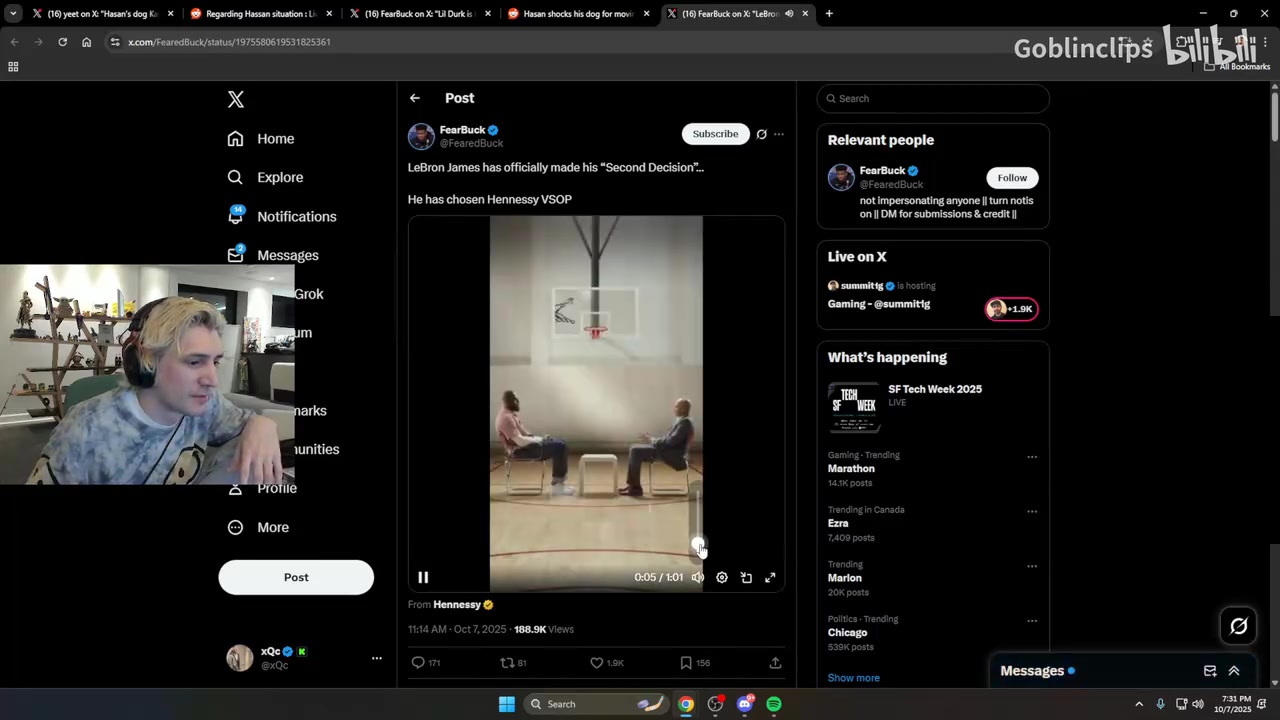 全球顶流网红XQC看詹姆斯决定二这太疯狂了我不知道该说什么
