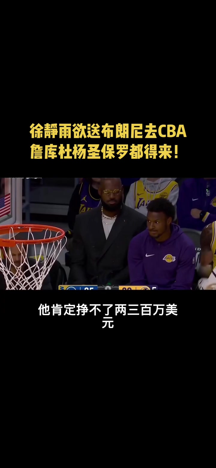 徐静雨布朗尼来CBA绝对有队要但赚的估计不够老詹看他的往返机票