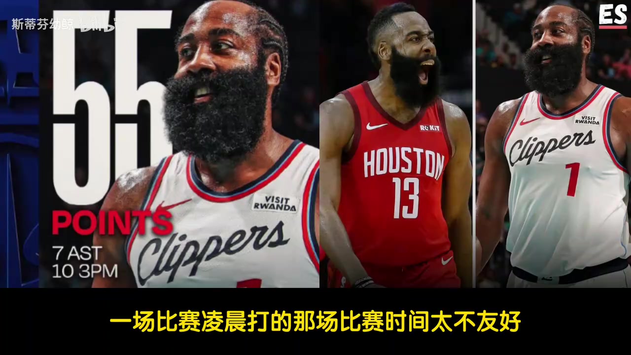 哈登狂砍55分徐静雨哈登目前问题就是体能快船依旧没啥希望