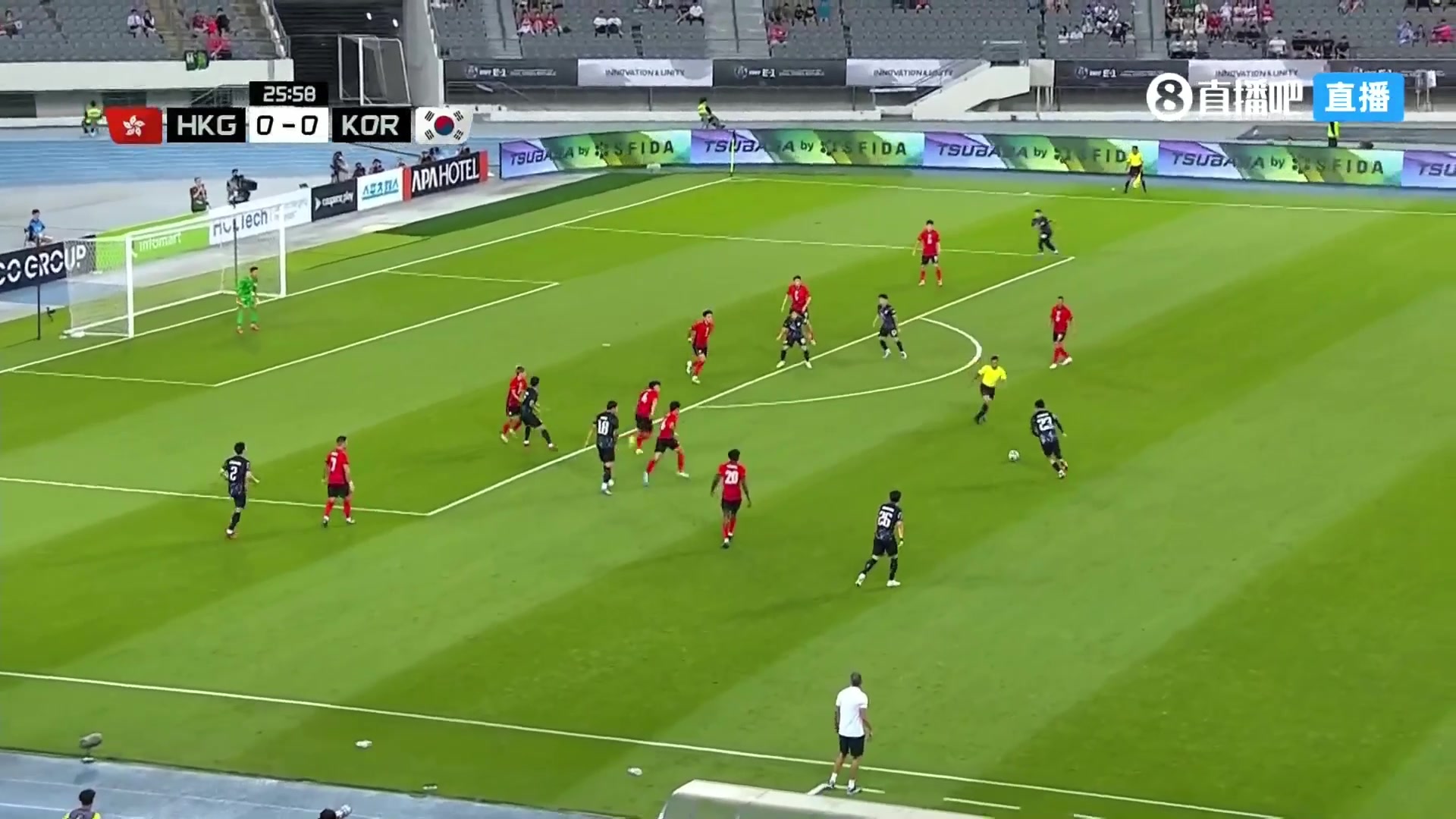 韩国1-0领先中国香港 姜尚润转身低射破门
