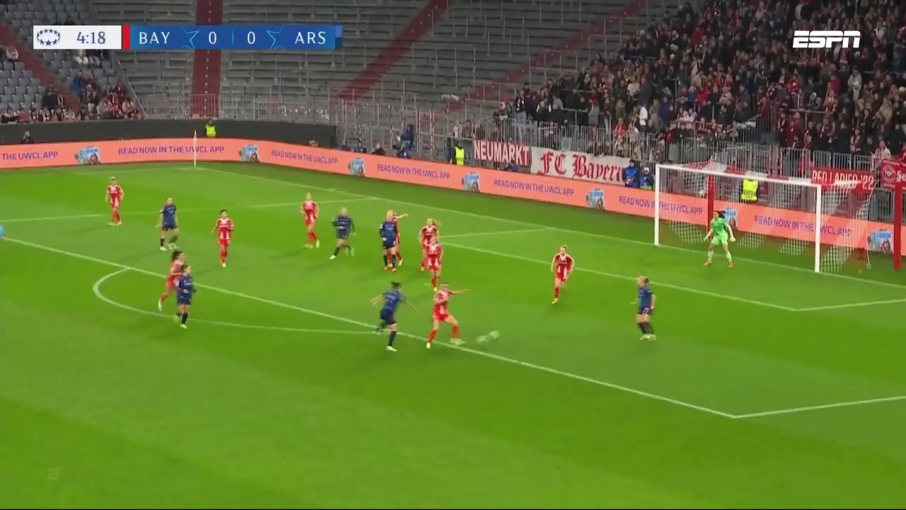 让二追三女足欧冠拜仁女足3-2逆转阿森纳女足