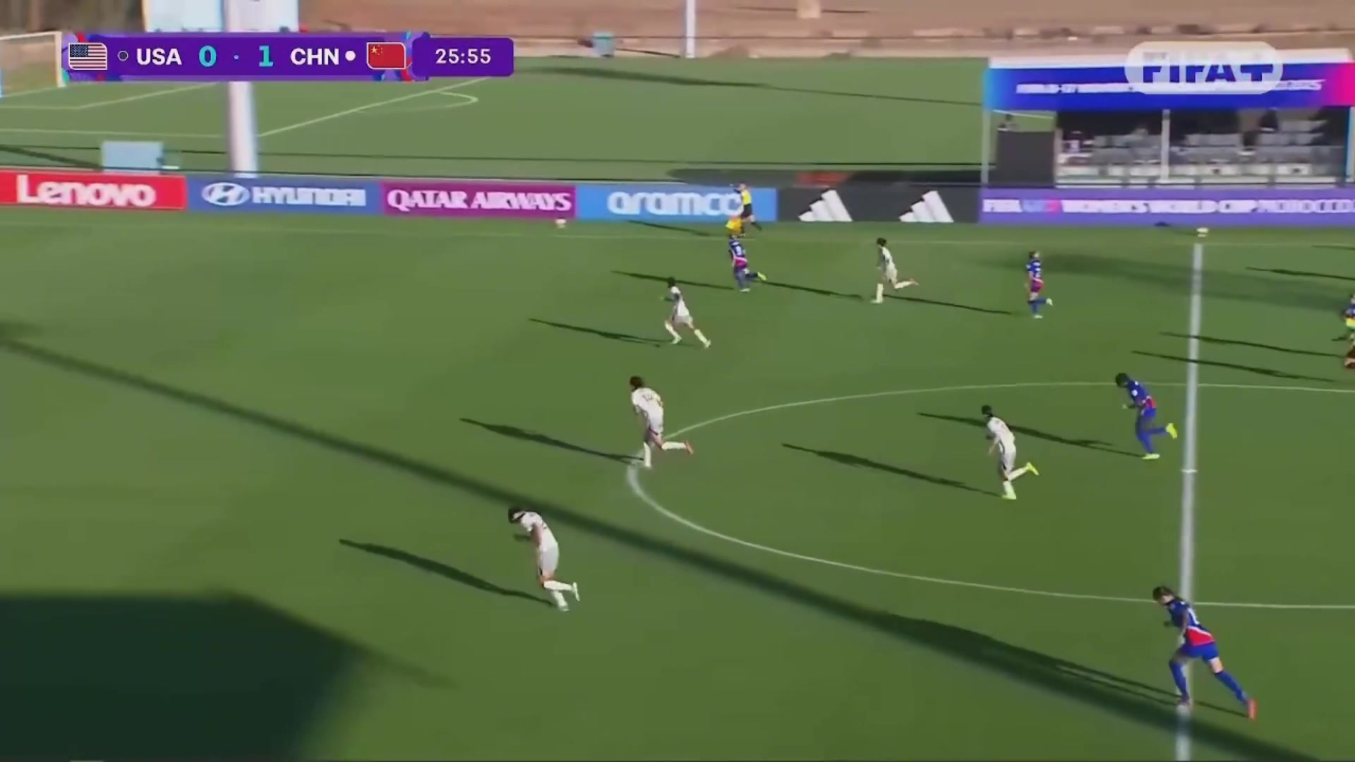 被扳平中国女足中场被断球马尔瑟姆一条龙突入禁区破门