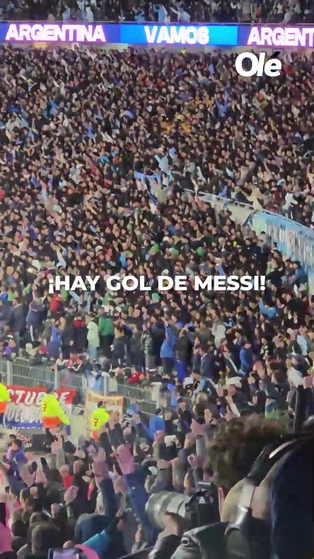声势浩大全场阿根廷球迷为梅西进球而狂欢本土最后一场了