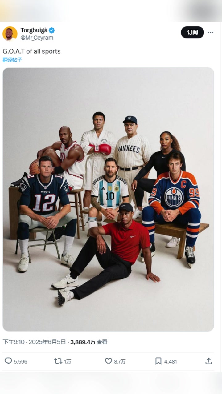 引发激烈争论国外博主所有运动项目中的GOAT